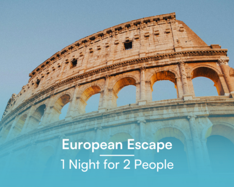 European Escape 1 Night Hotel Getaway for Two