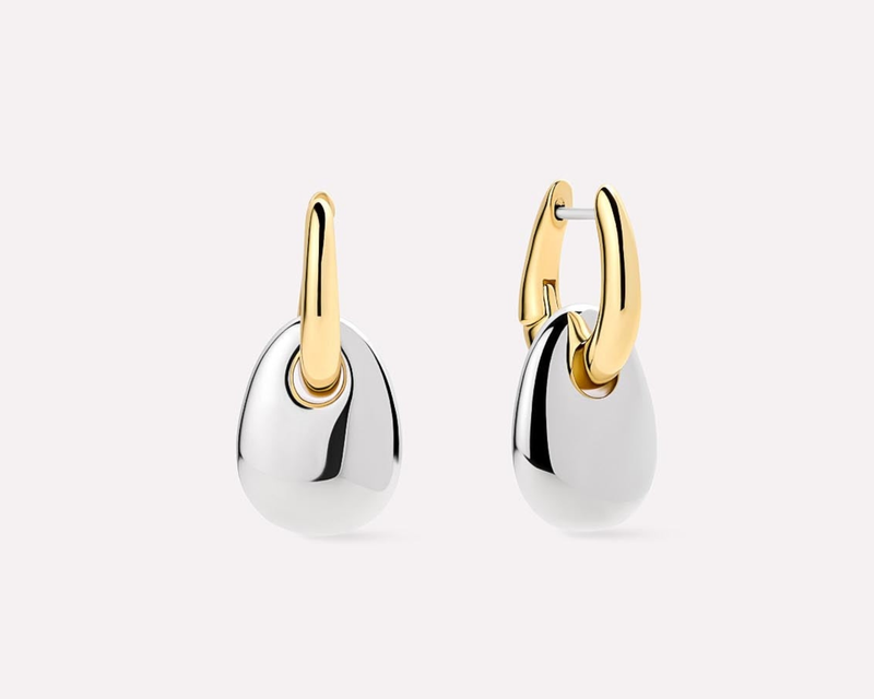 Kayla Two Tone Gold Drop Earrings