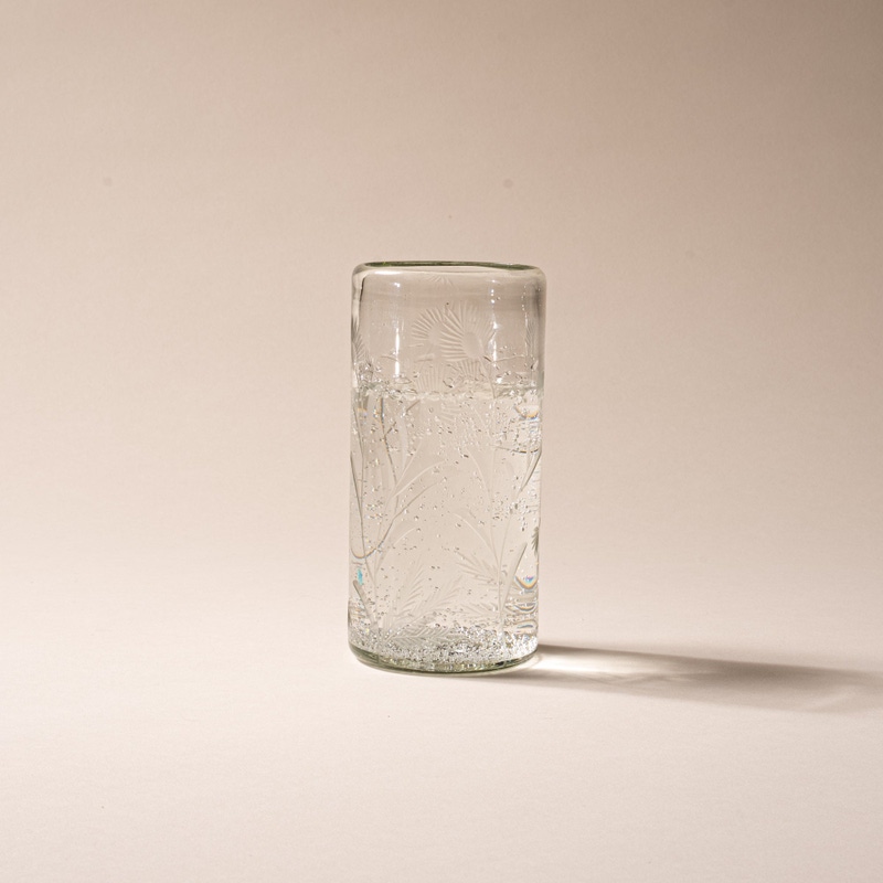 Etched Thistle Highball Glass Set of 4