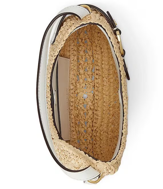 Tasha Woven Straw Small Crossbody Bag