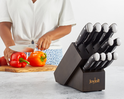 11-Piece High Carbon Steel Kitchen Knife Set and Block