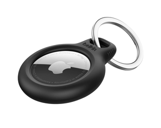 Secure Holder with Key Ring for Apple Airtag in Black