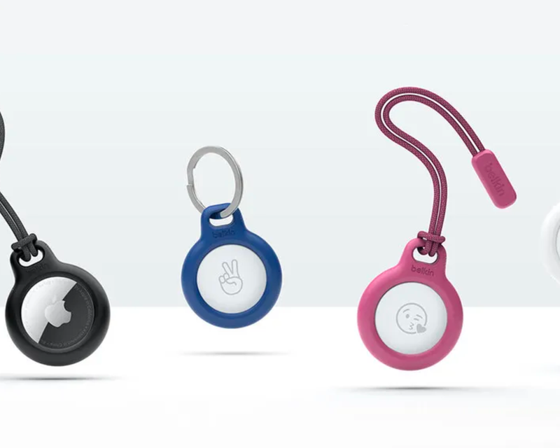 Secure Holder with Key Ring for Apple Airtag