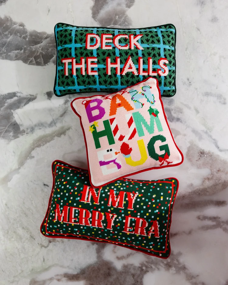 Holiday Needlepoint Pillow