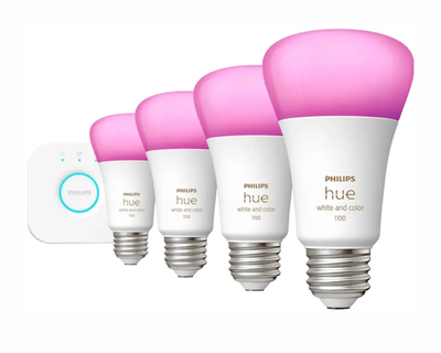 Hue A19 Color 75W Smart LED 4 Bulb Starter Kit