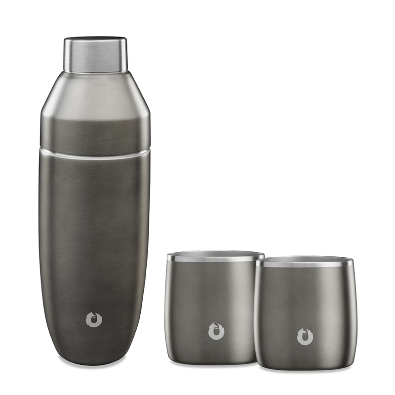 Stainless Steel Cocktail Shaker and Rocks Barware Set