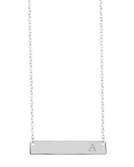 Sterling Forever bar initial necklace - sentimental birthday gift for grandma - $46