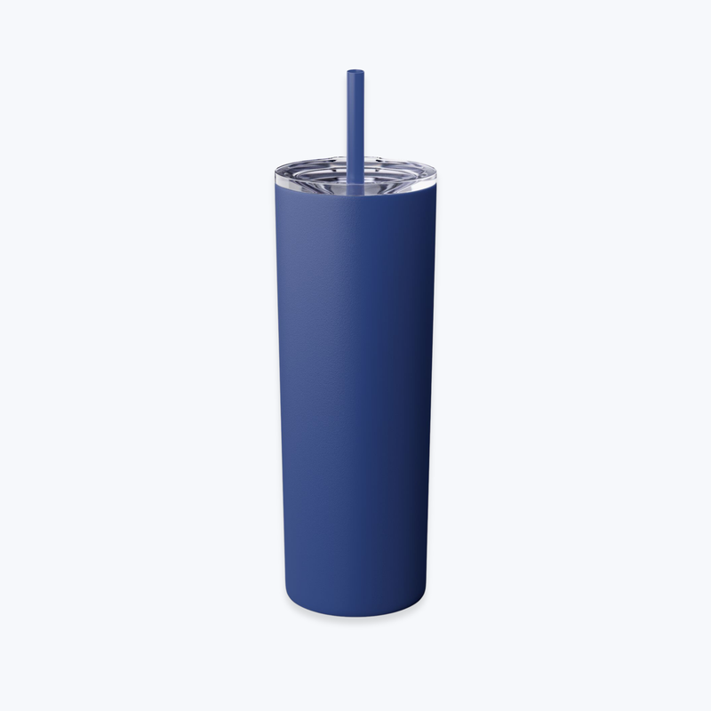 Skinny Tumbler with Straw in Glossy Finish, 20oz