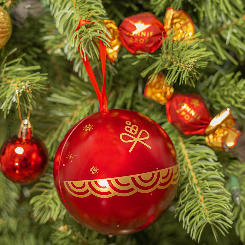 Festive Ornament Tins with Gourmet Chocolate Bon Bons