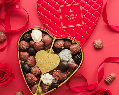 Heart-Shaped Chocolate Truffles Gift Tin