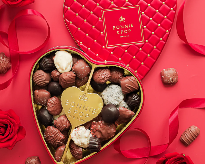 Heart-Shaped Chocolate Truffles Gift Tin