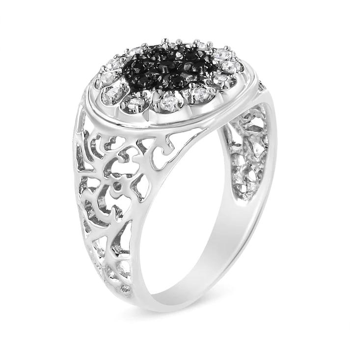 Diamond Halo Cluster Men's Ring