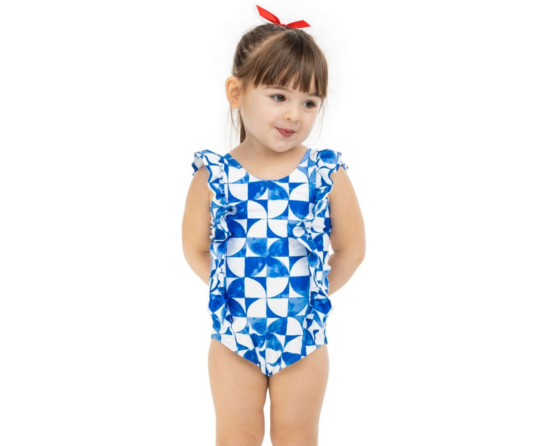 The Greece Girls Ruffle One Piece UPF 50+