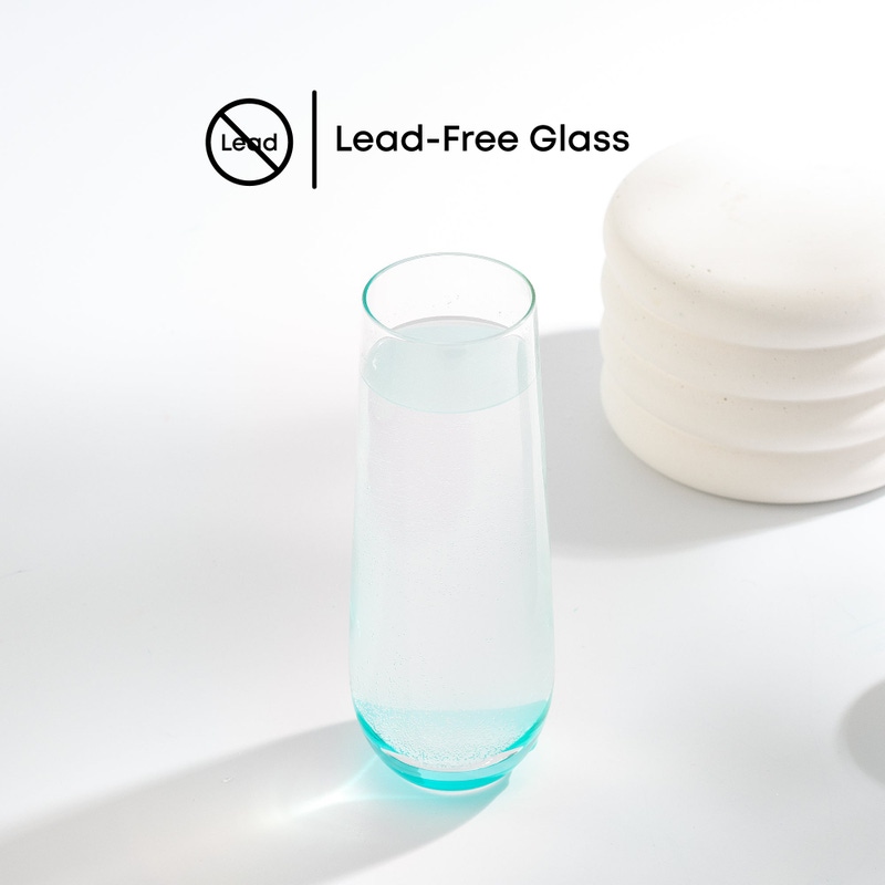 Hue Colored Stemless Champagne Flutes, Set of 6