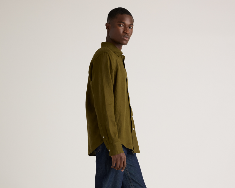 100% European Linen Relaxed Long Sleeve Shirt
