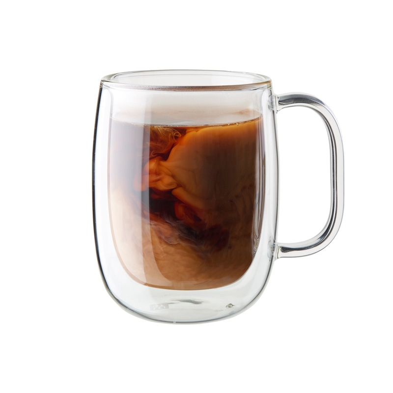 Sorrento Plus 2-Piece Double-Wall Glass Coffee Mug Set