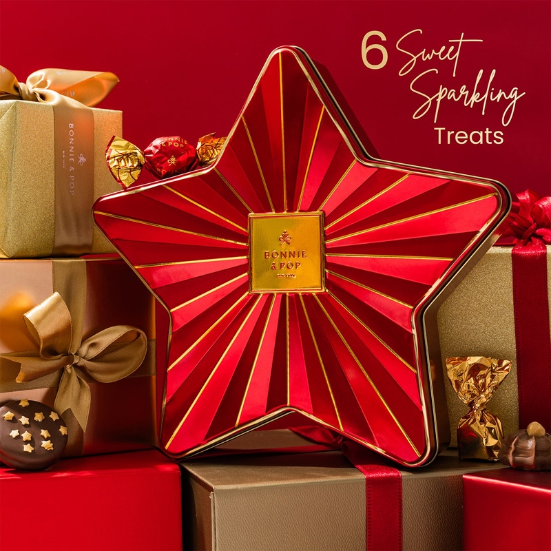 Christmas Chocolate Bon Bons Star Tin