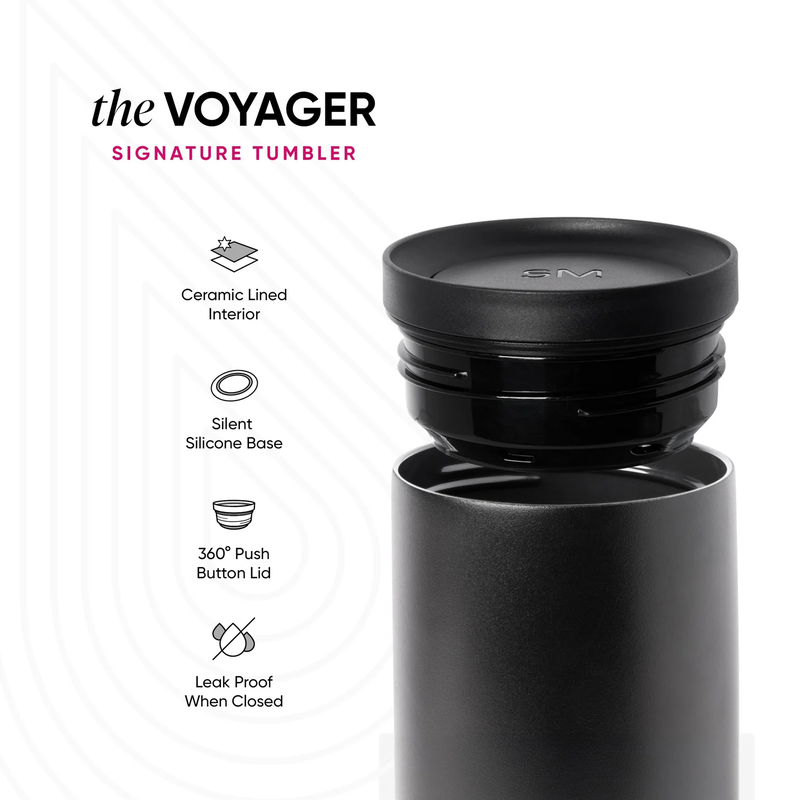 Voyager Pattern Tumbler with Clear Flip Lid & Straw, 16oz