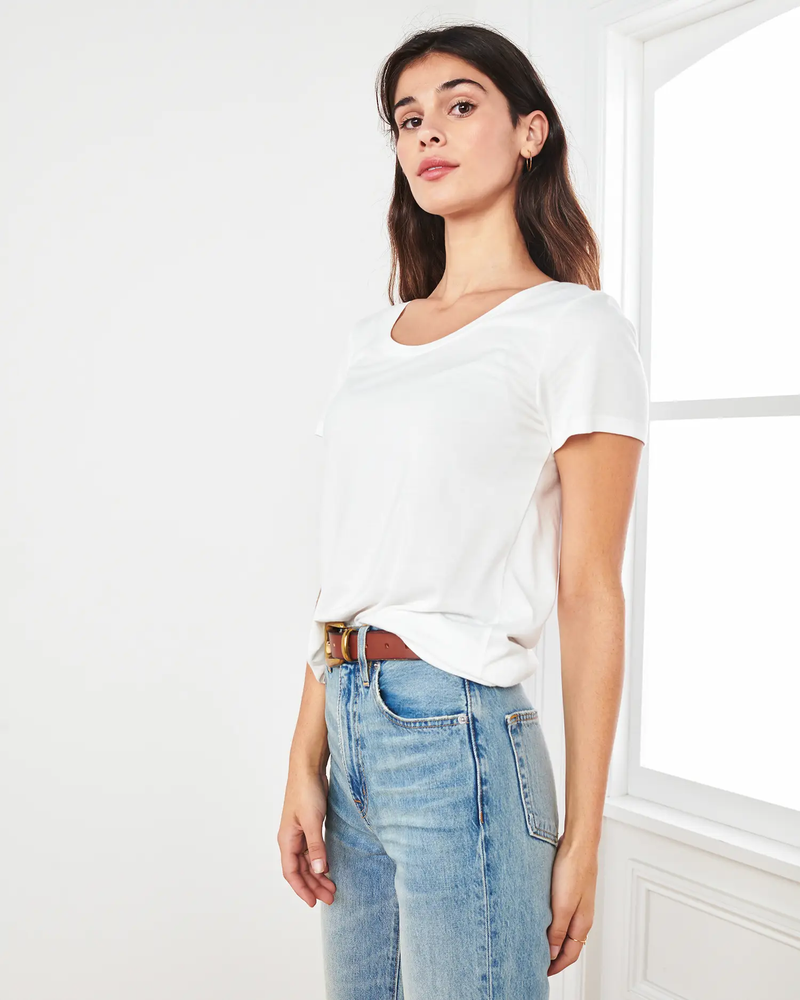 Cotton Modal Scoop Neck Tee