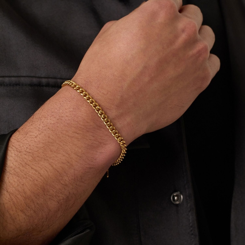 18K Gold Cuban Bracelet 4mm