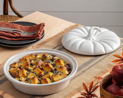 9" Stoneware Pumpkin Baker with Lid