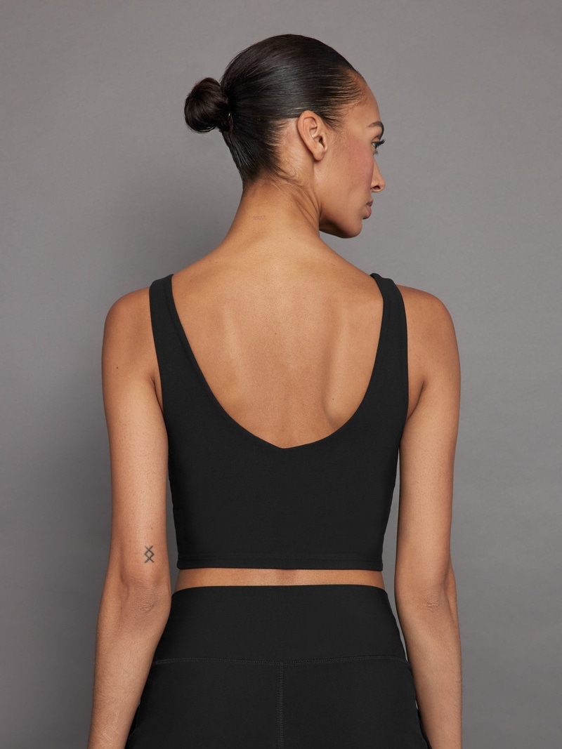 V-Neck Longline Bra in Melt, Black