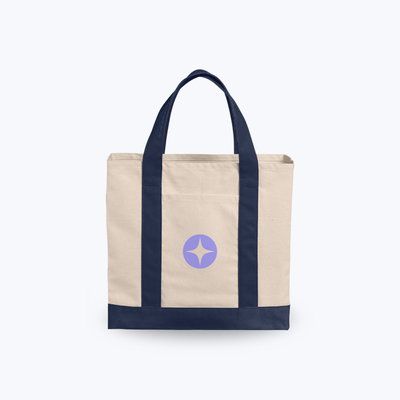 Branded Cotton Canvas Two-Tone Tote
