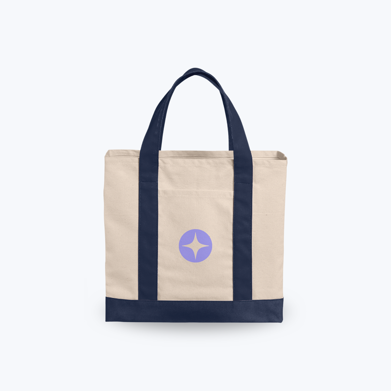 Branded Cotton Canvas Two-Tone Tote