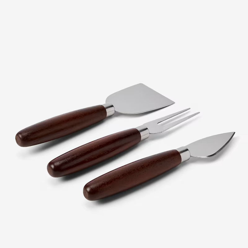 Acacia Handle Cheese Knives, Set of 3