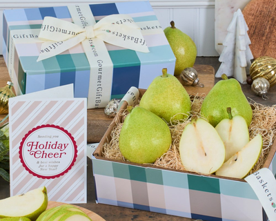Happy Holidays Pears Fruit Gift Box