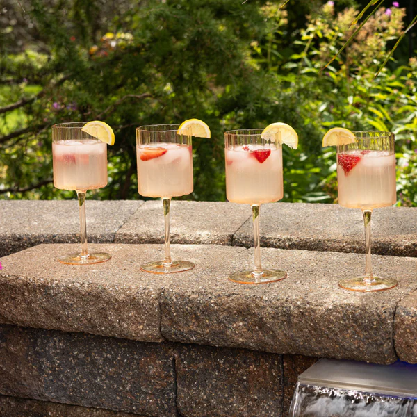 Scalloped Rim Fluted Wine Glass, Set of 4