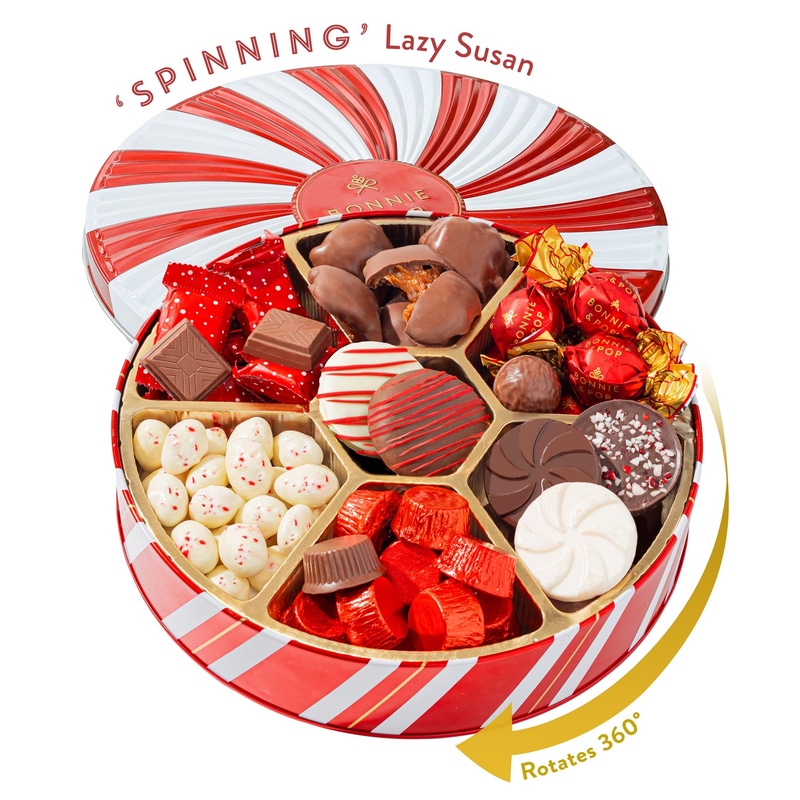 Holiday Treat Tin with Built-in Lazy Susan