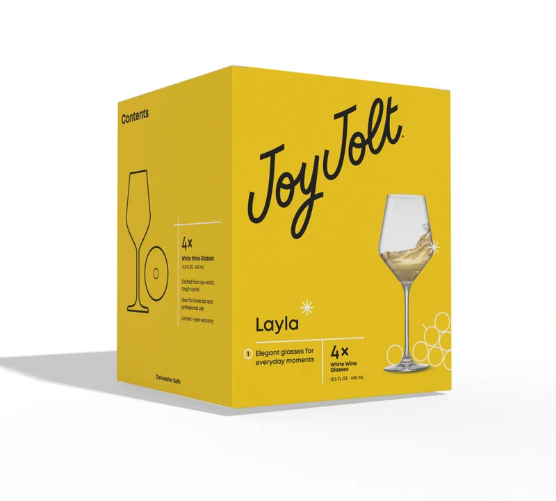 Layla European Crystal White Wine Glasses, Set of 4
