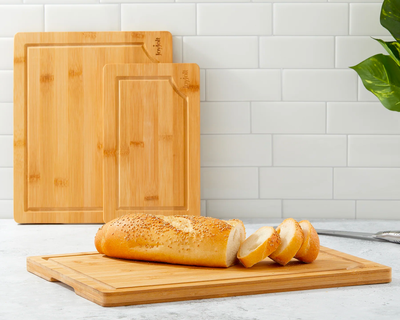 3 Piece Bamboo Cutting Board Set