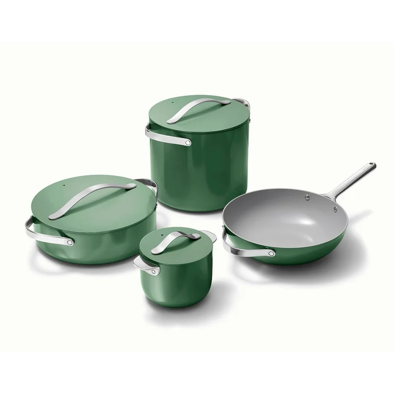 Non-Stick 8 Piece Ceramic Cookware Set with Storage