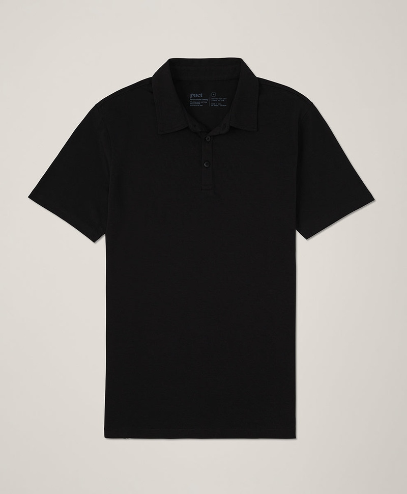 Men's Organic Luxe Essential Slim Polo, Black