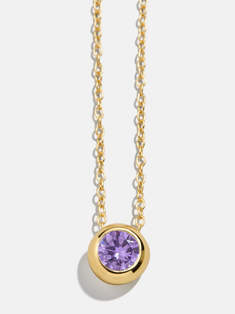 18K Gold Birthstone Pendant Necklace