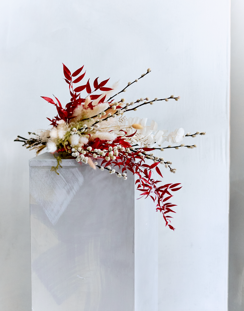 Cardinal Bouquet with Earth Vase
