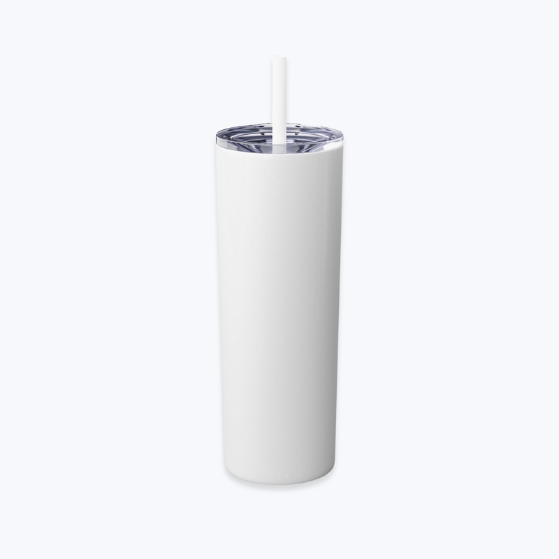 Skinny Tumbler with Straw in Glossy Finish, 20oz