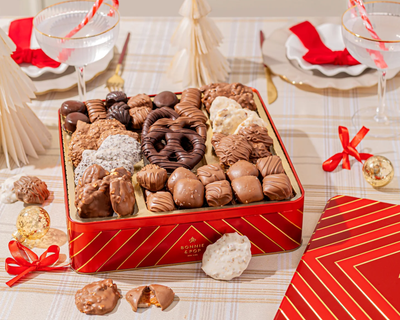 Extra Large Gift Tin with Truffles and Chocolate Holiday Favorites
