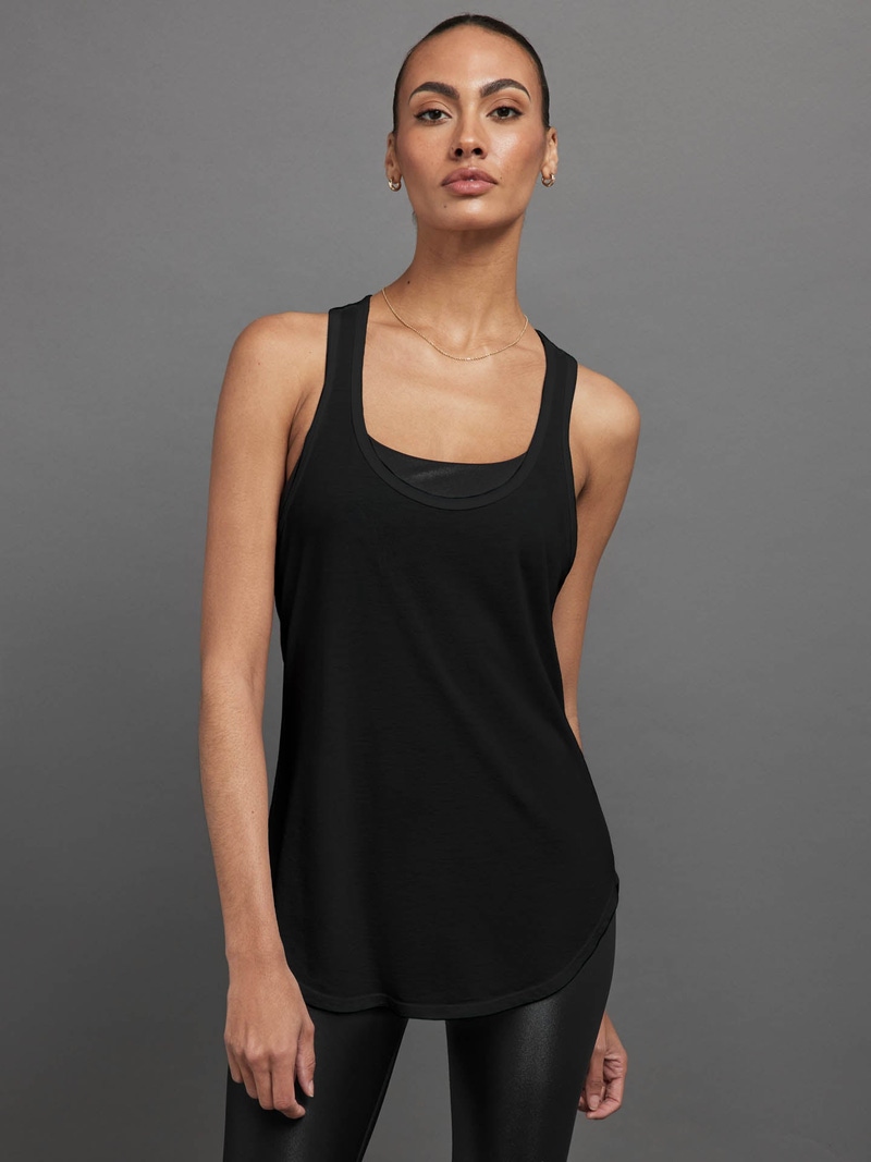 Long RacerBack Tank, Black
