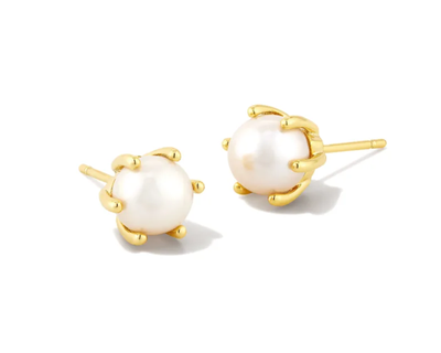 Ashton Gold Pearl Stud Earrings