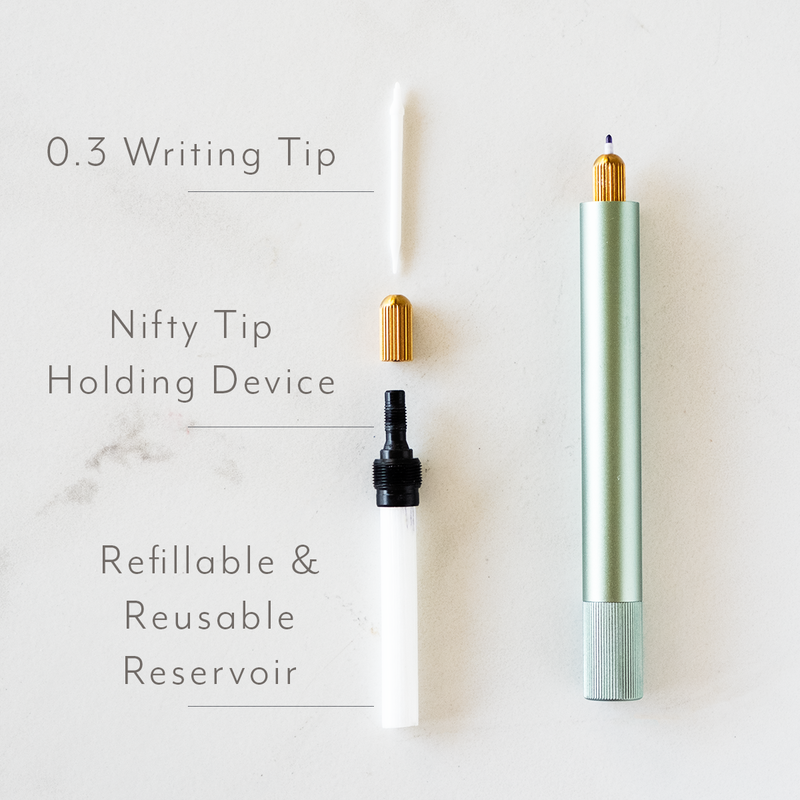 Lumos Mini Refillable Fineliner, Writing and Brush Pen