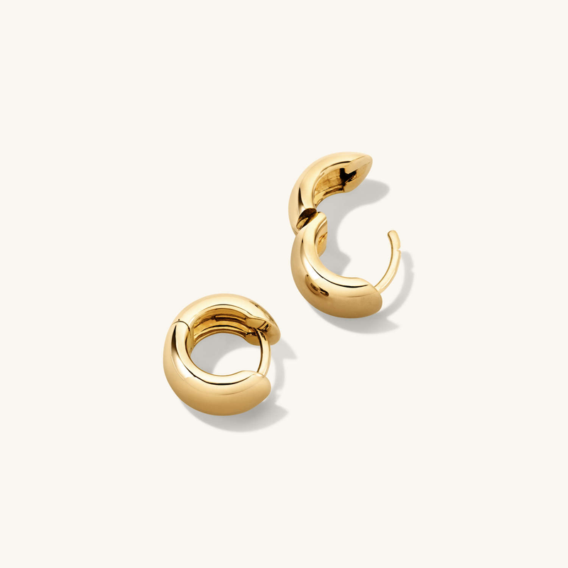 18K Gold Vermeil Chunky Huggie Hoops
