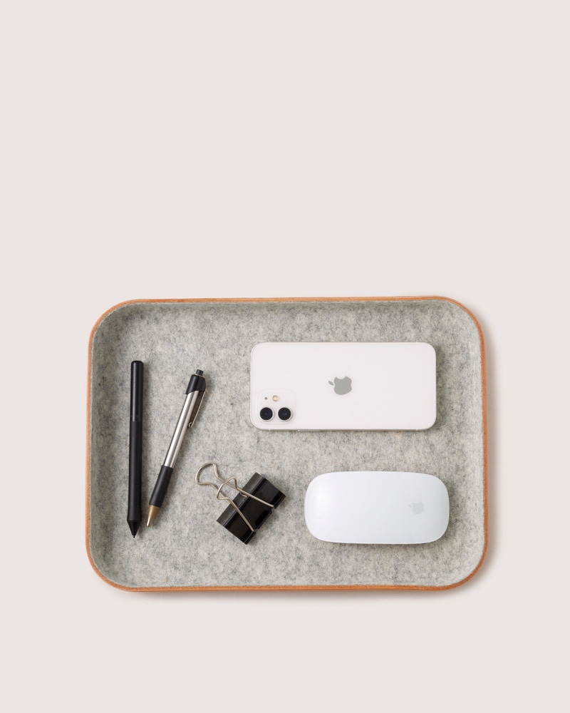 Leather & Merino Wool Large Tray