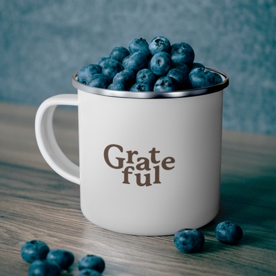 Grateful Enamel Camping Mug