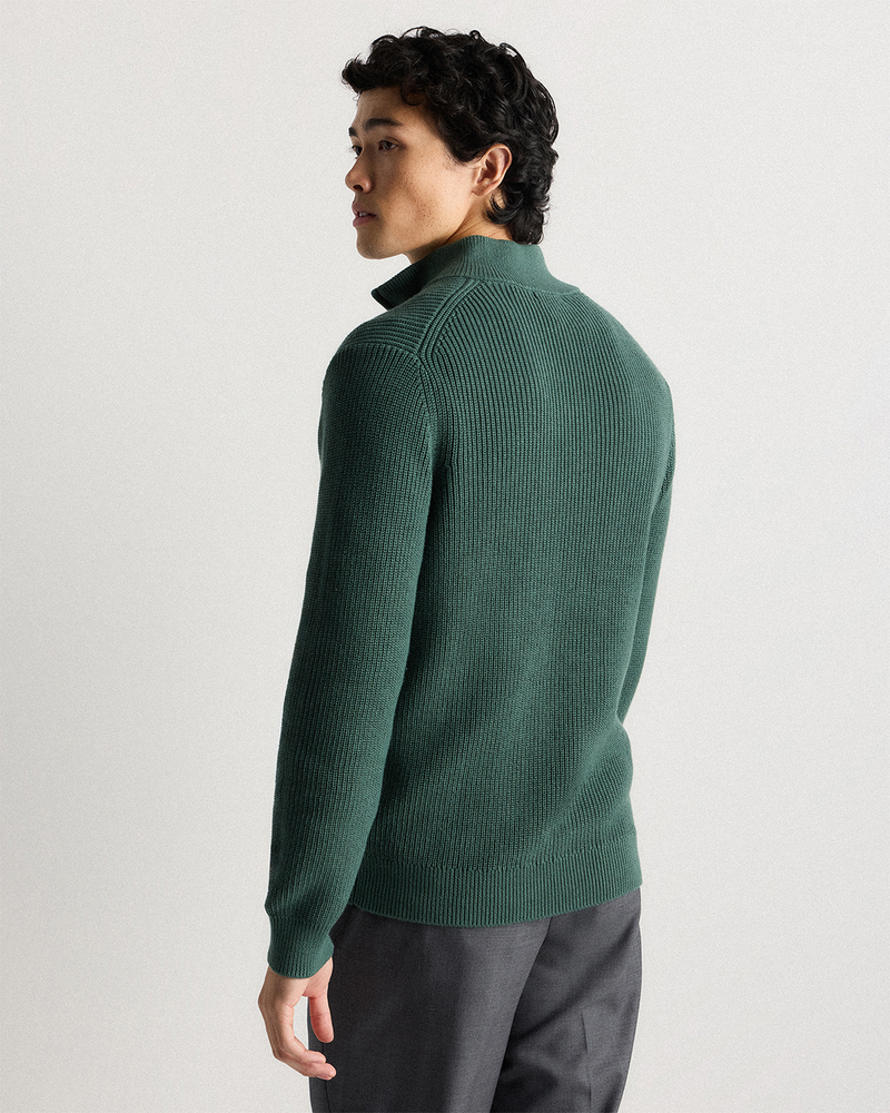 100% Organic Cotton Ribbed Quarter Neck Sweater
