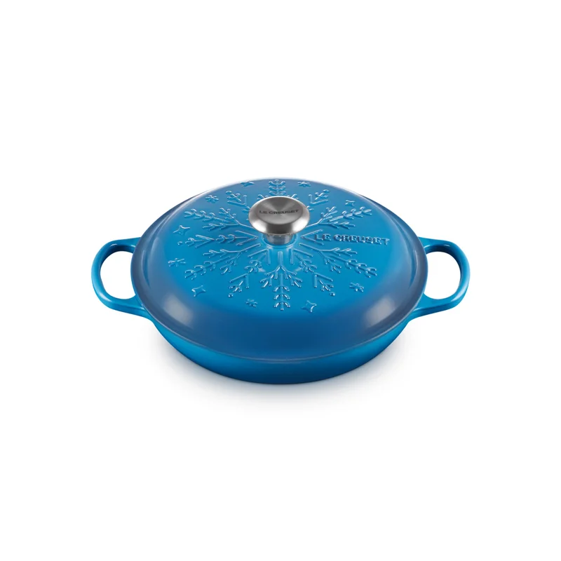 Noël Collection Signature Cast Iron 2.25 QT Braiser with Embossed Snowflake