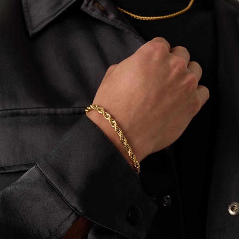 Gold Rope Bracelet 5mm