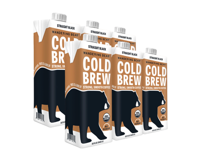 Extra Strong Black Organic Cold Brew Coffee (6 cartons, 32oz each)